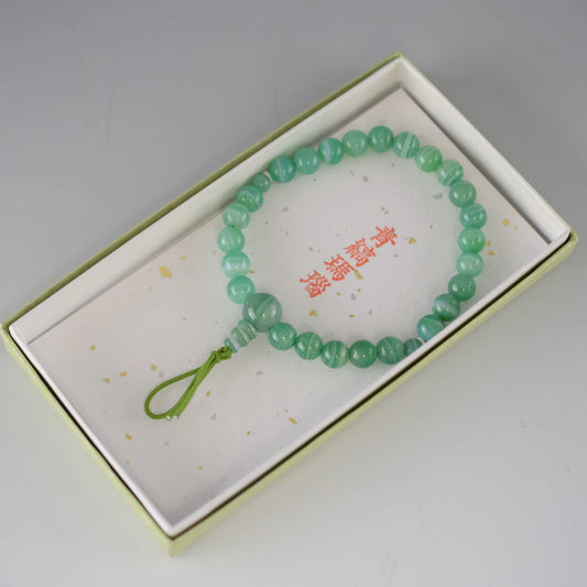 7mm Green Banded Agate Bracelet